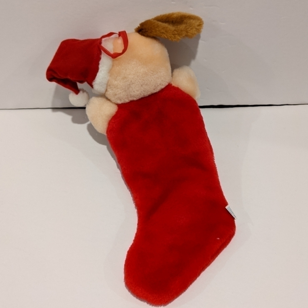 2/$20 𝅺Vintage dog plush Christmas stocking 13" - Picture 4 of 7